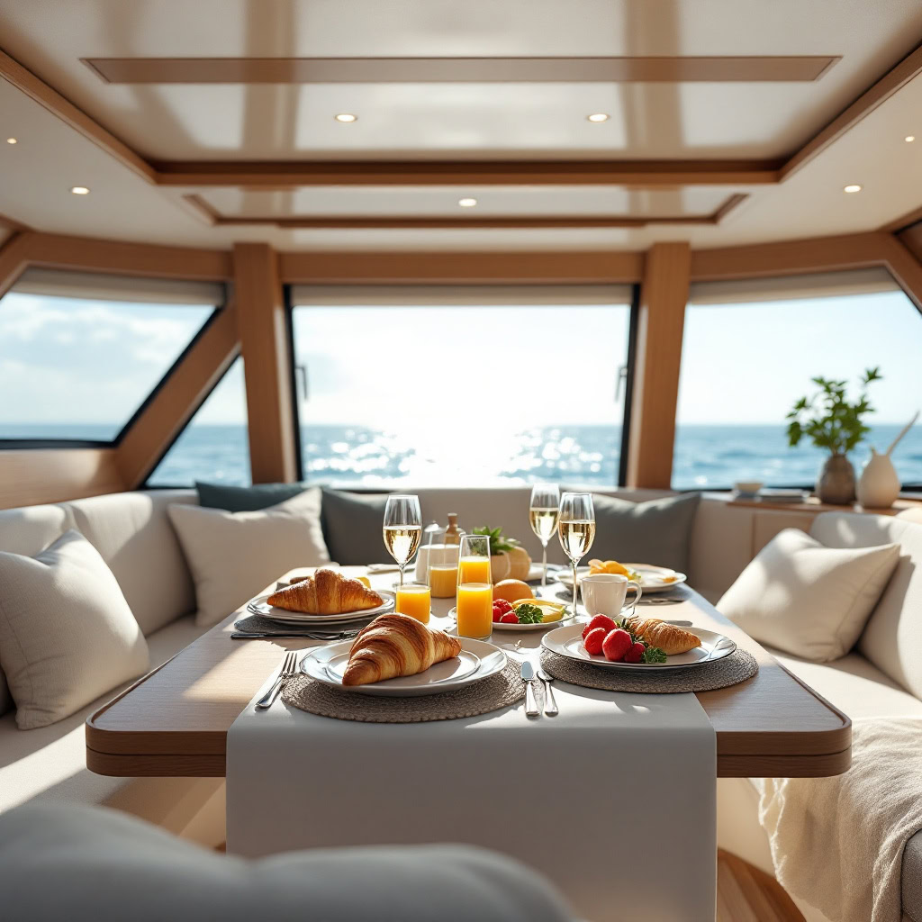 Yacht charter illustration for crewed vs bareboat comparison