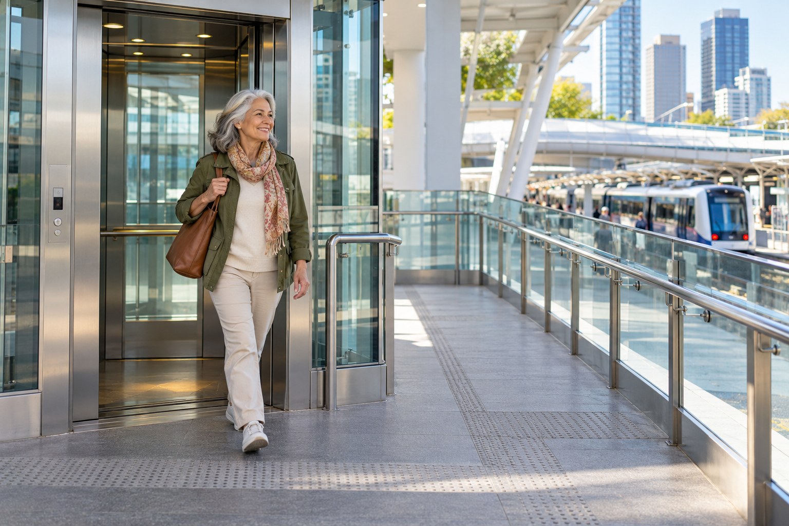 Step-free station route with elevator and clear wayfinding
